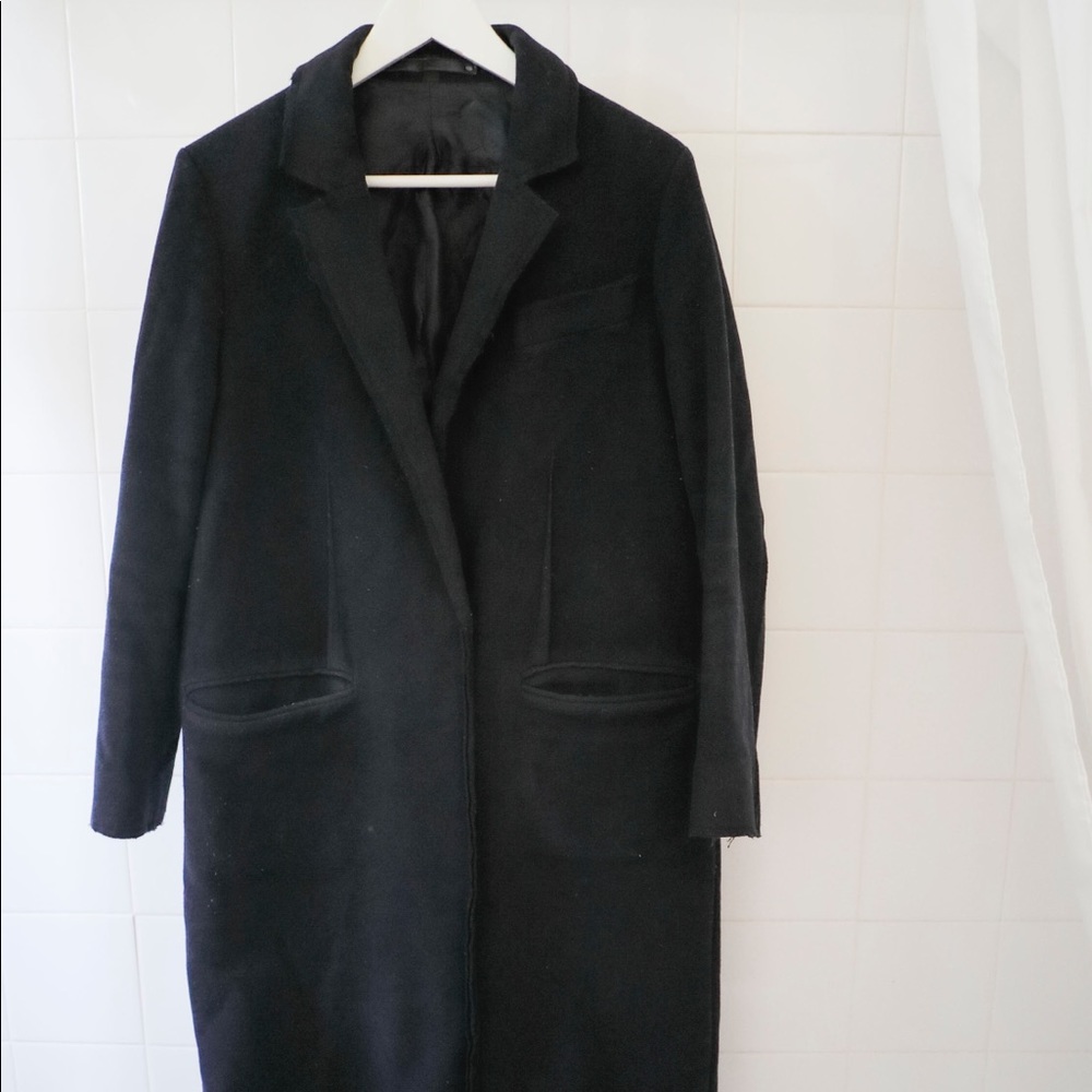 Navy Wool Trench Coat